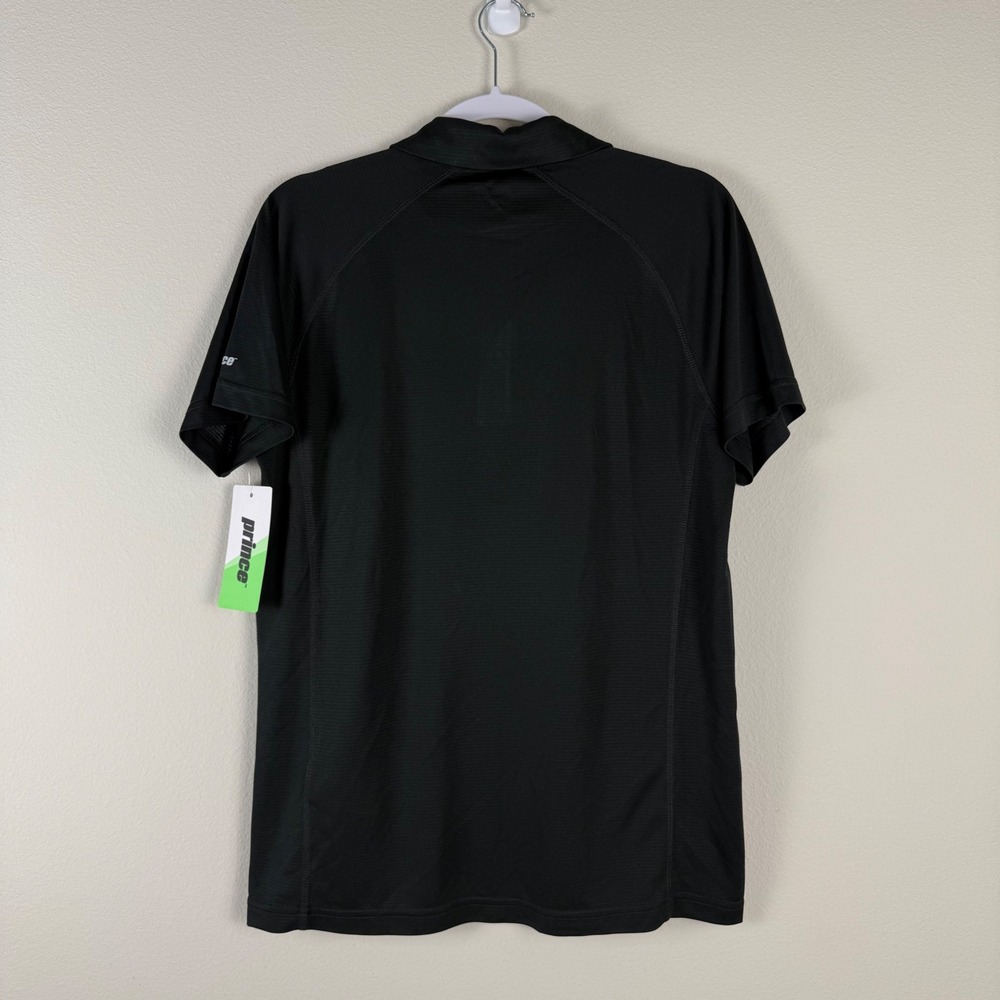 NWT Prince Mens Black Tennis Apparel Match Polo Shirt Size Small UPF MPT11021 - Picture 2 of 9